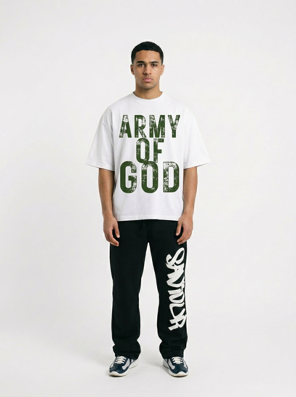 Army Of God Green Boxy T-Shirt