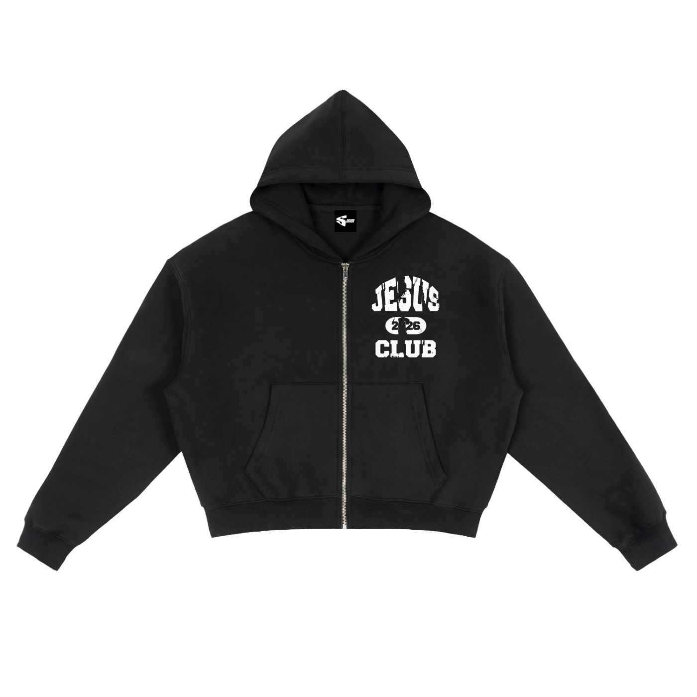 Saviour  Zip-Up Boxy Hoodie