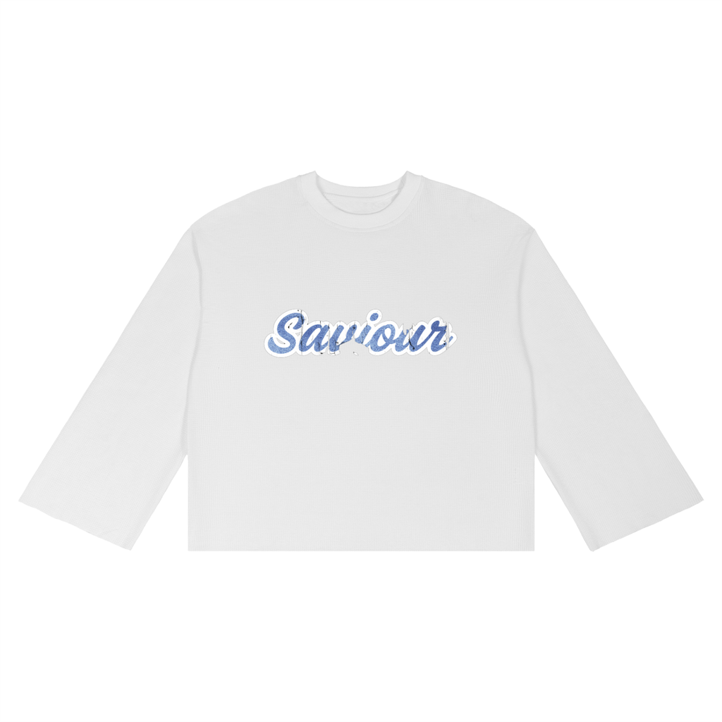 Saviour Jesus Waffle Raw Edge Longsleeve