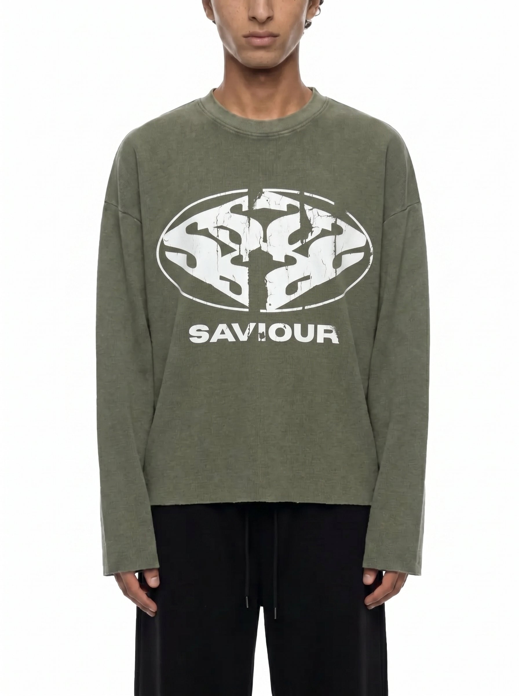 Saviour Waffle Raw Edge Longlseeve