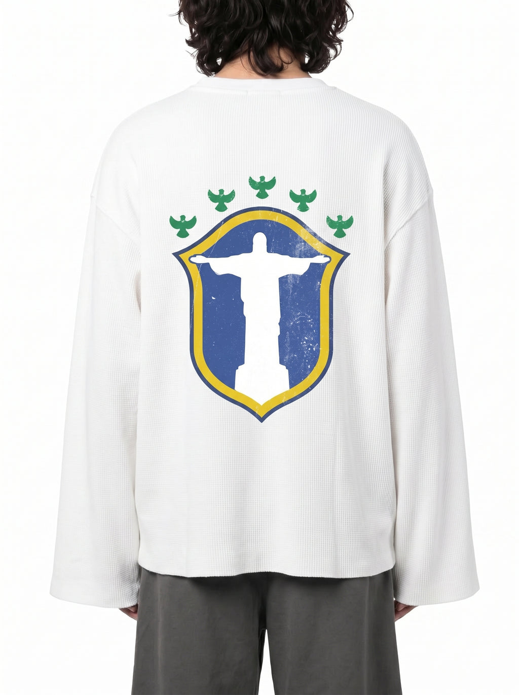 Saviour Jesus Waffle Raw Edge Longsleeve