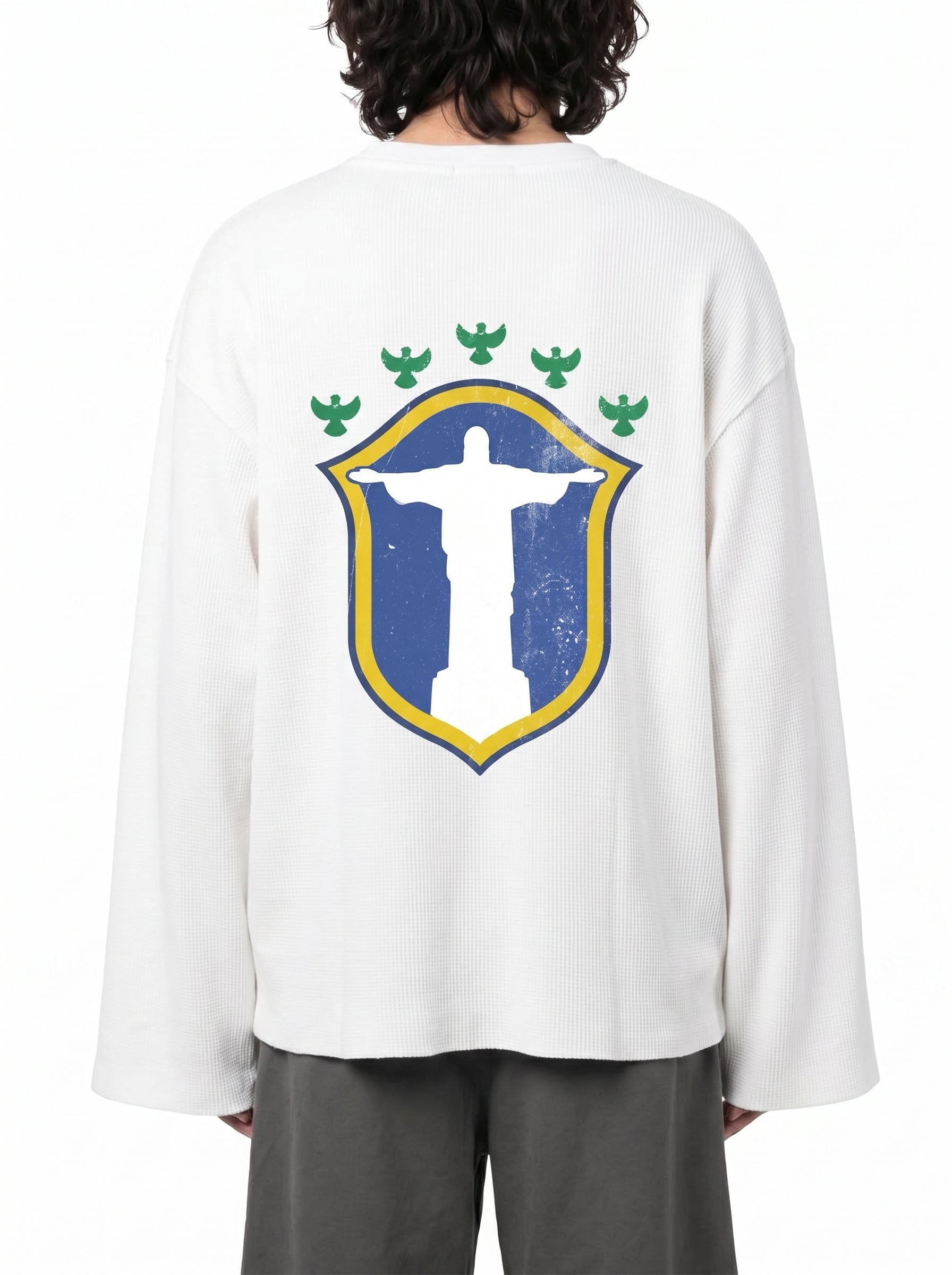 Saviour Jesus Waffle Raw Edge Longsleeve
