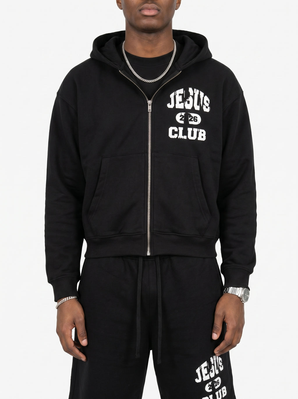 Saviour  Zip-Up Boxy Hoodie
